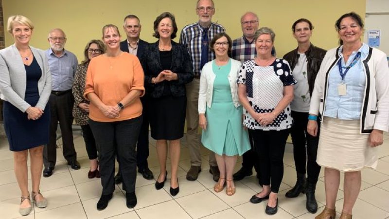 Ambassador Mrs Marion Derckx, Honorary Consul Marjon Wind, Senior Policy Officer, Cultural Affairs Dr Xenia Hanusiak and members of Dutch organisations in Brisbane